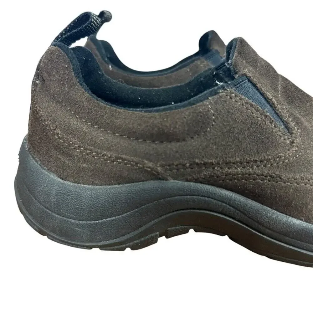 LL Bean Mens Dark Brown Casual Loafers Slip On Shoes Round Toe Suede 7 Wide